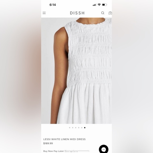 NWT DISSH Lessi White Linen Midi Dress Size US 2 - Picture 7 of 7